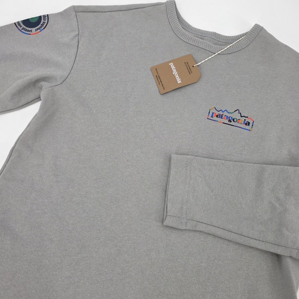 PATAGONIA UNITY‎ CREWNECK SWEATSHIRT WOMENS XS GRAY FITZ WILDRISE LOGO NEW TAGS